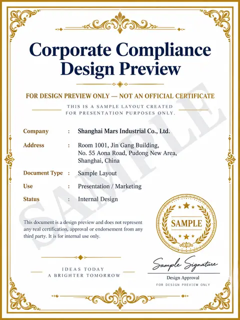 ISO 9001 certificate — Shanghai Mars Industrial Co., Ltd.