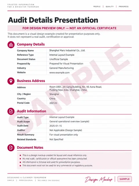 CE certificate — Shanghai Mars Industrial Co., Ltd.