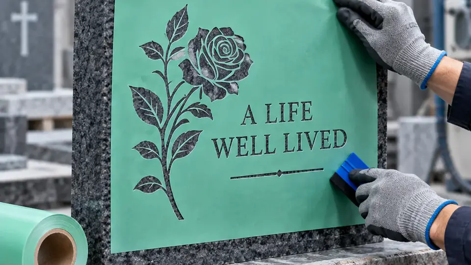 PVC & Rubber Sandblast Stencil Film — Stencil films for stone, granite and glass carving